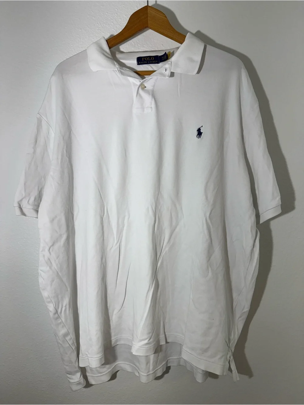 Ralph Lauren White Polo Shirt with Navy Pony
